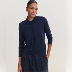 Jenni Kayne Grayson Pullover Henley in Navy